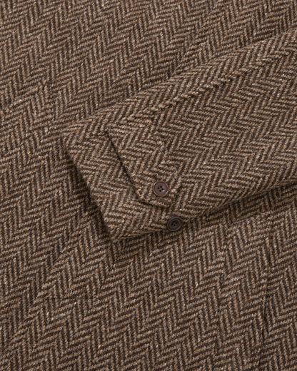 Herringbone Full Length Raglan Overcoat