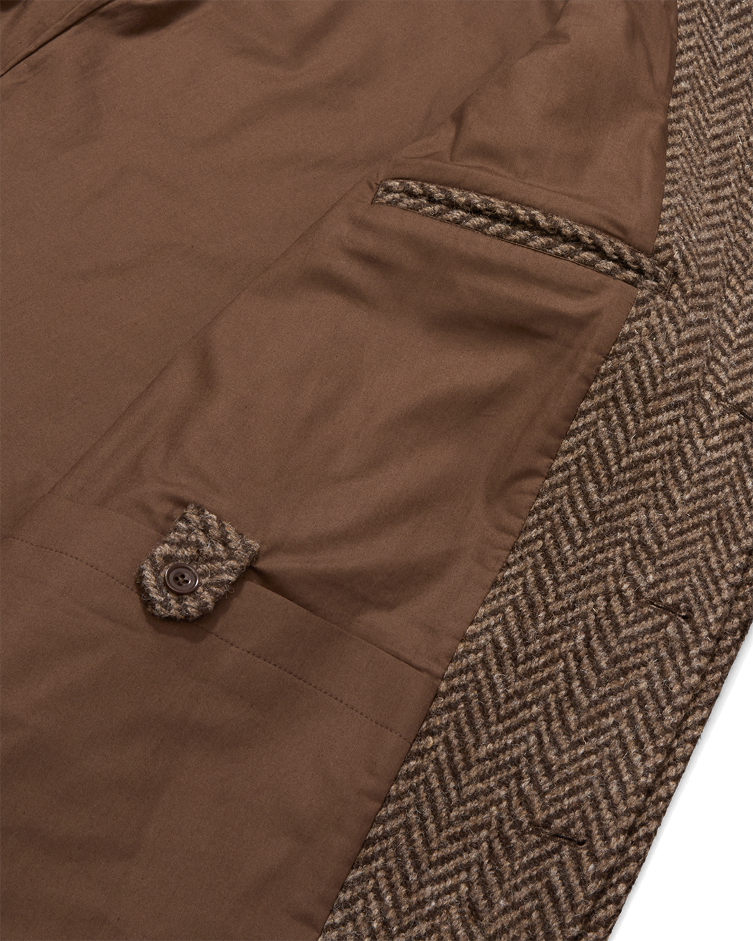 Herringbone Full Length Raglan Overcoat