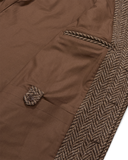 Herringbone Full Length Raglan Overcoat