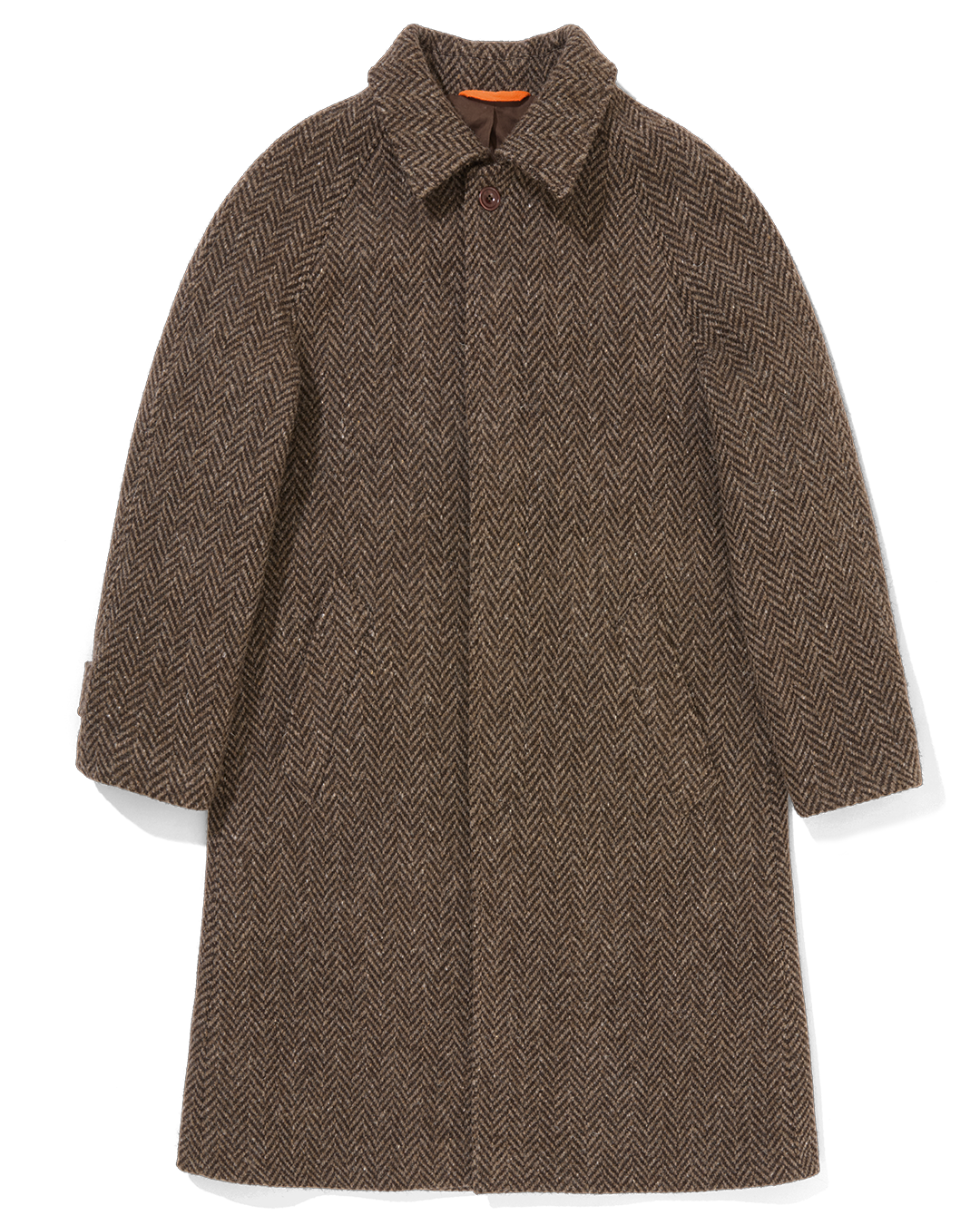Herringbone Full Length Raglan Overcoat