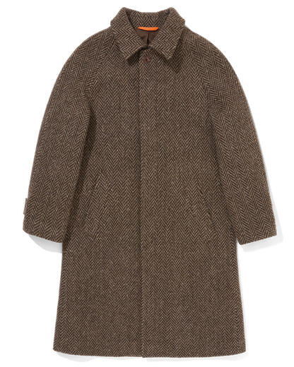 Herringbone Full Length Raglan Overcoat