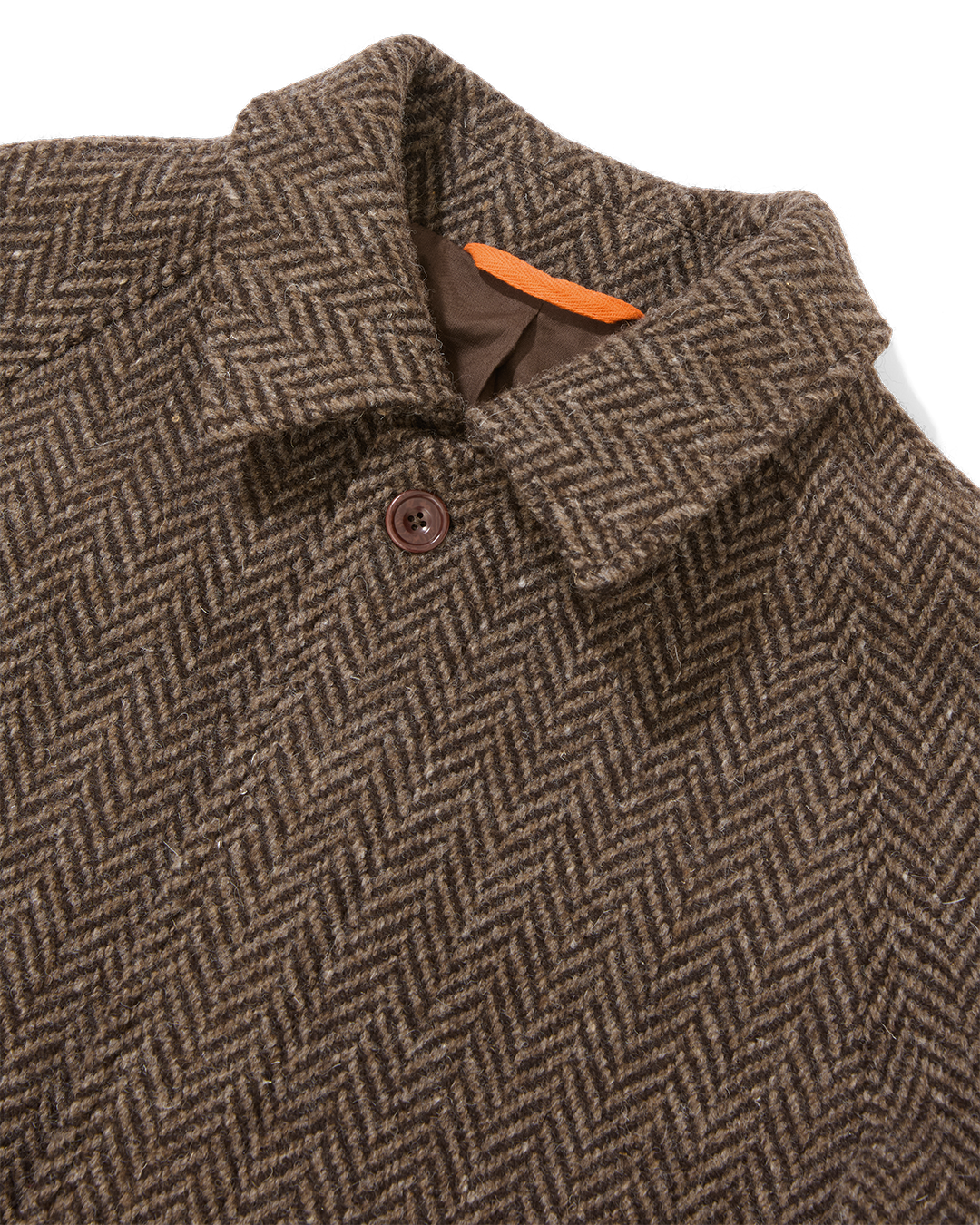 Herringbone Full Length Raglan Overcoat