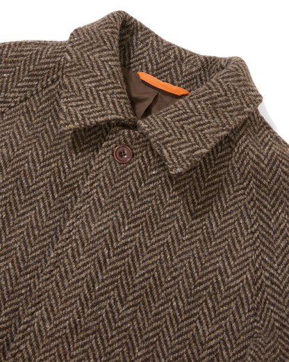 Herringbone Full Length Raglan Overcoat