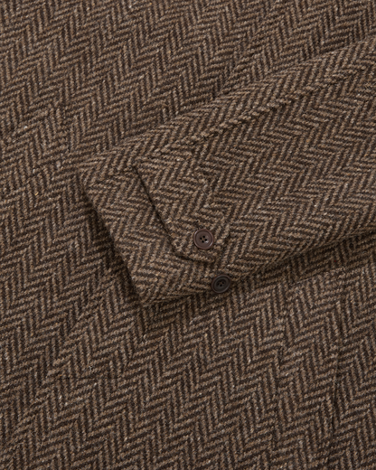 Herringbone Full Length Raglan Overcoat