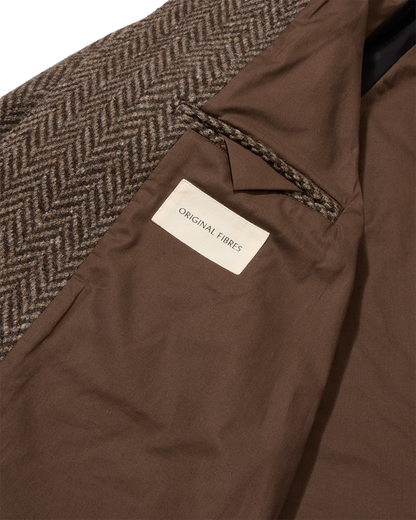 Herringbone Full Length Raglan Overcoat