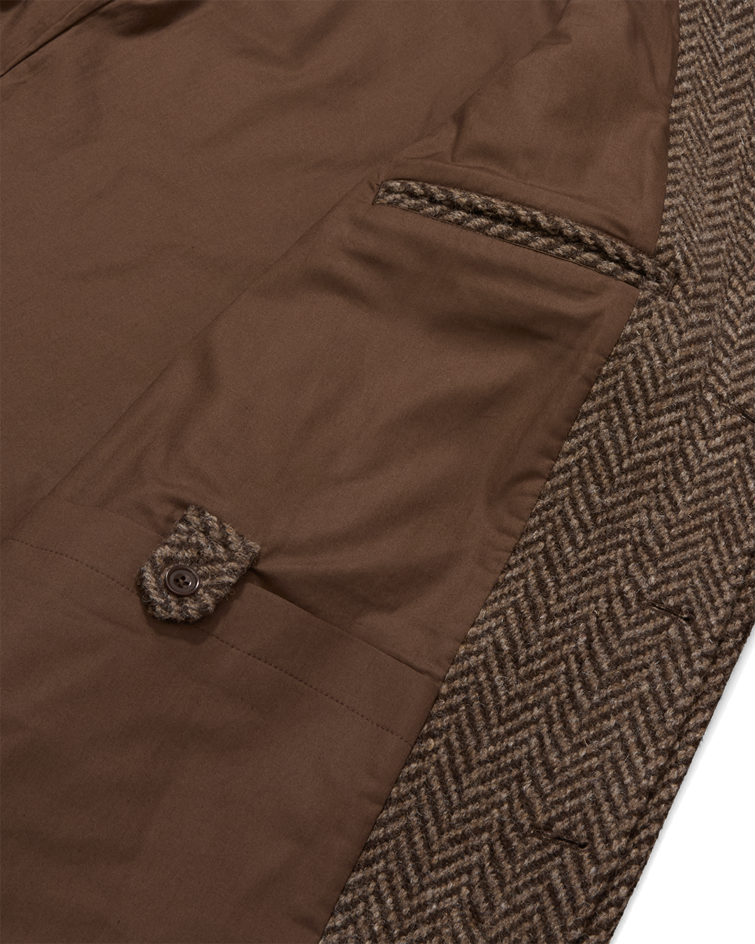 Herringbone Full Length Raglan Overcoat