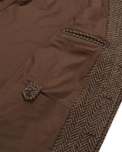 Herringbone Full Length Raglan Overcoat