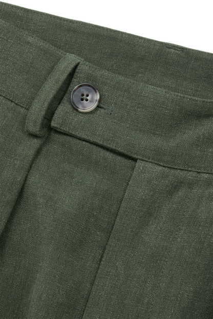 Double Pleated Trouser Dusty Green