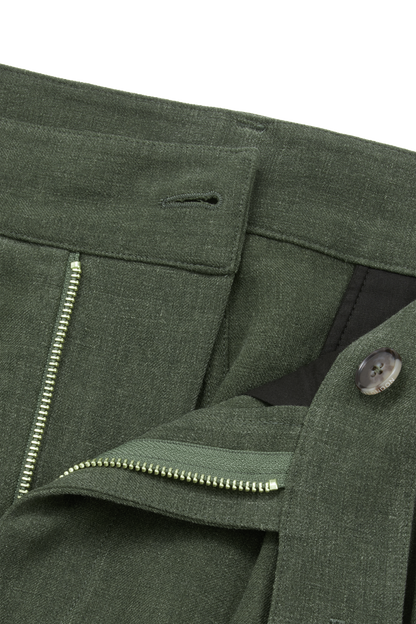 Double Pleated Trouser Dusty Green