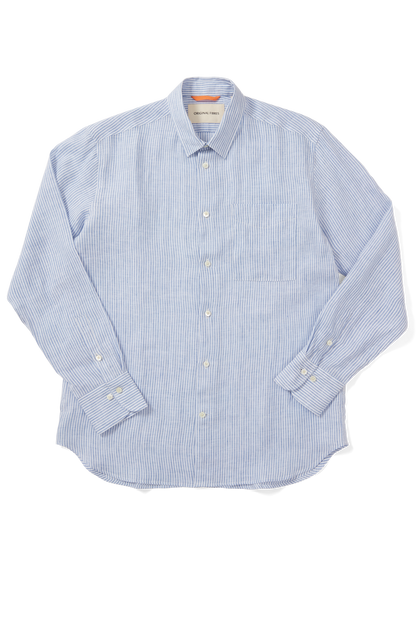 Midweight Linen Signature Shirt Blue Stripe