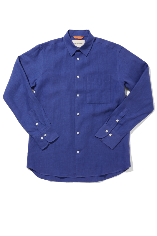 Midweight Linen Signature Shirt Klein Blue