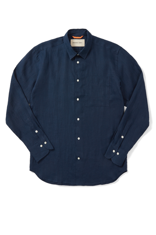 Midweight Linen Signature Shirt Navy