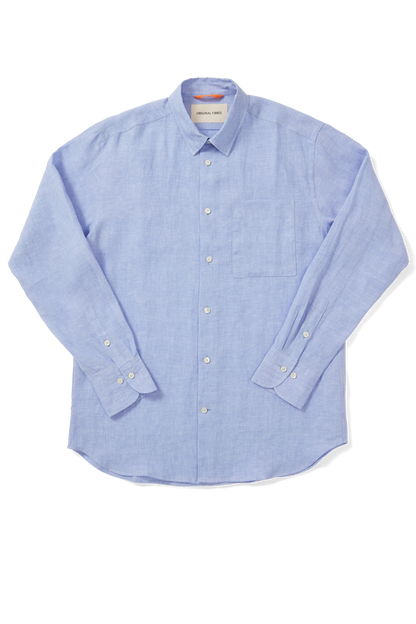 Midweight Linen Signature Shirt Light Blue Yarn-Dye