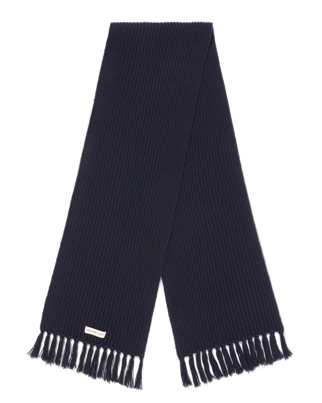 Ribbed Wool Scarf Navy