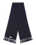 Ribbed Wool Scarf Navy