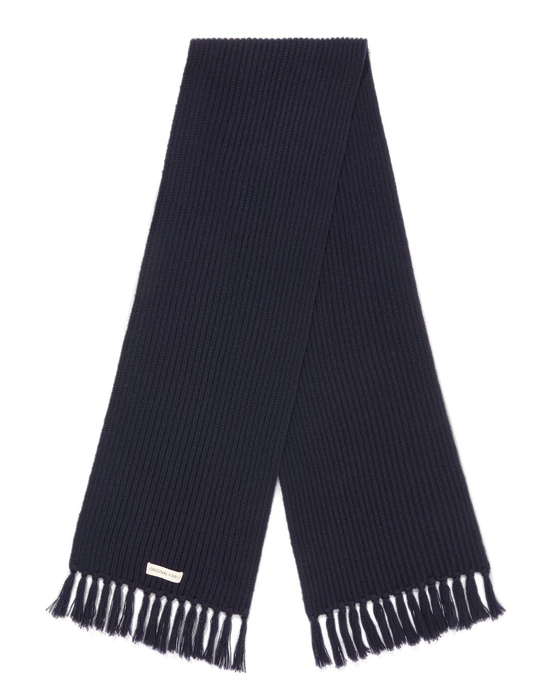 Ribbed Wool Scarf Navy
