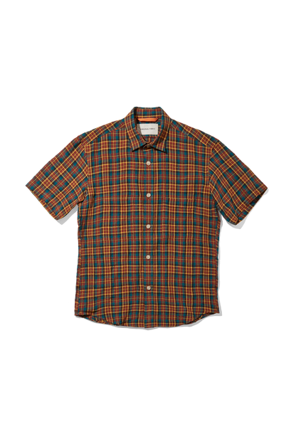 Lightweight Linen Short Sleeve Utility Shirt Monaghan Check