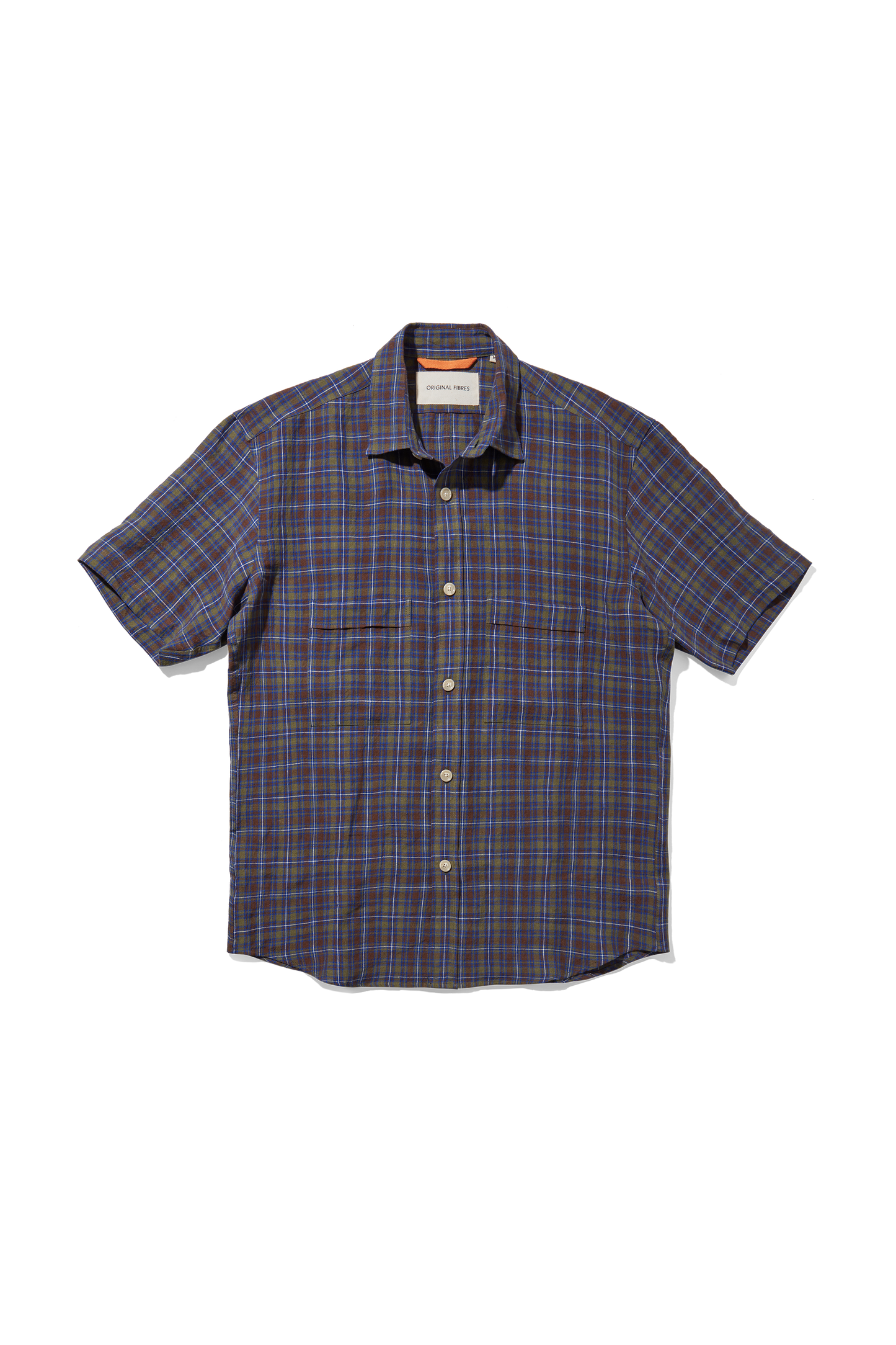 Lightweight Linen Short Sleeve Utility Shirt Kerry Check