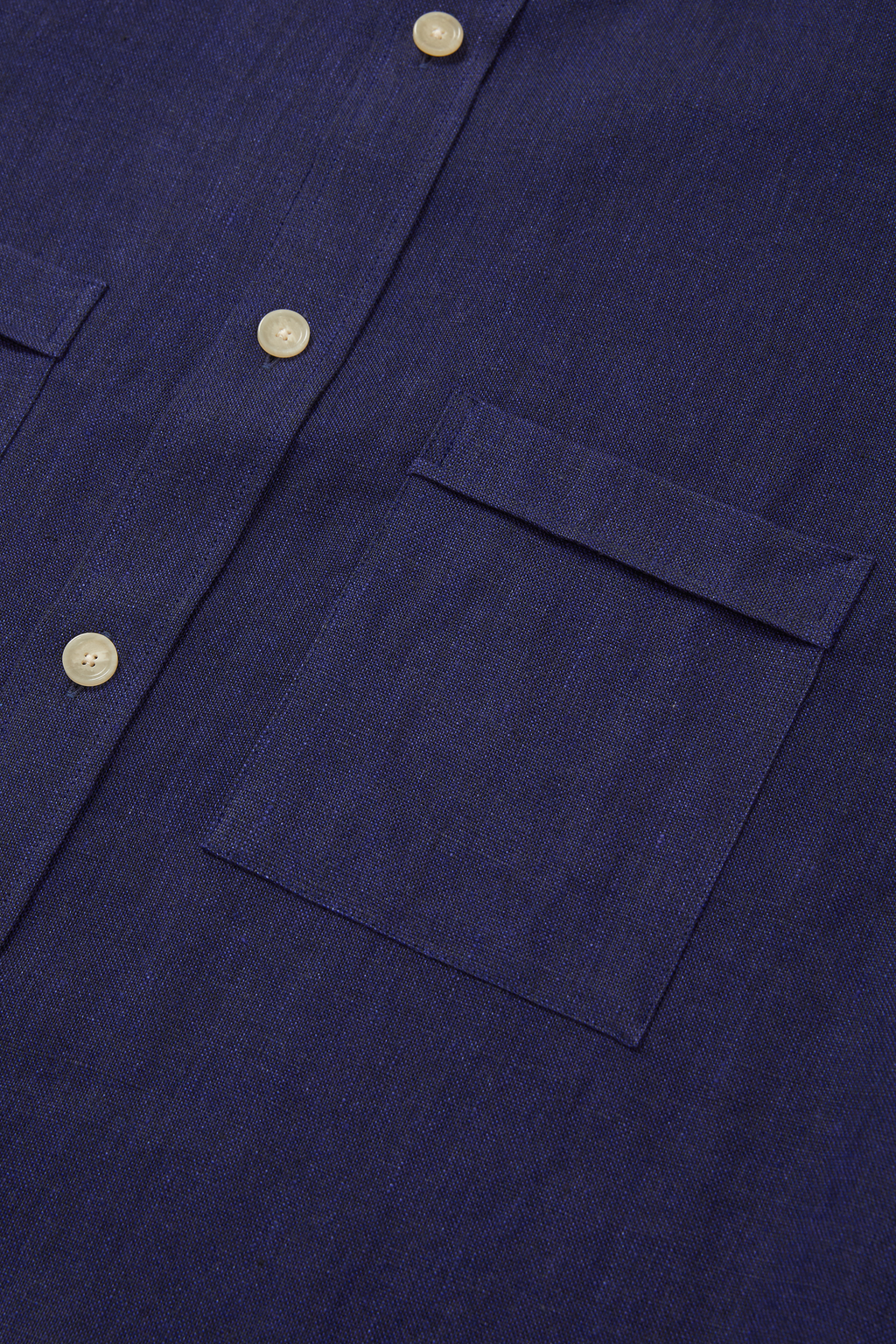 Short Sleeve Utility Shirt Navy Yarn-Dye