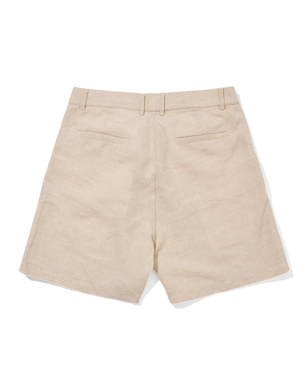 Linen Single Pleated Shorts Oatmeal
