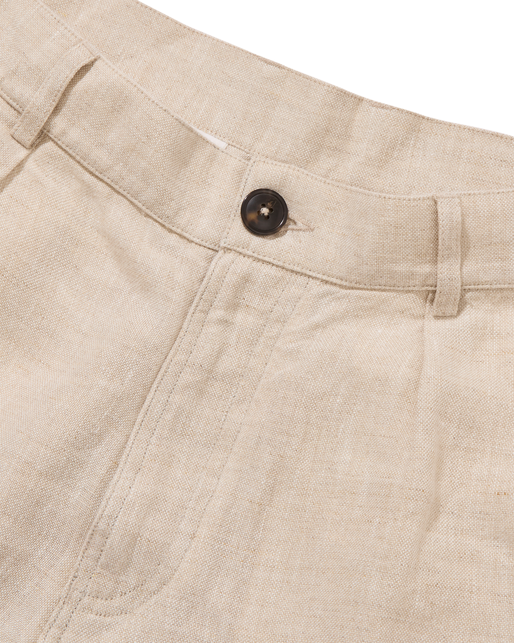 Linen Single Pleated Shorts Oatmeal