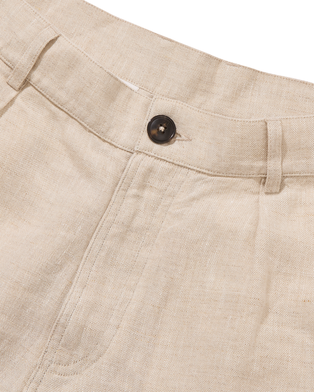 Linen Single Pleated Shorts Oatmeal