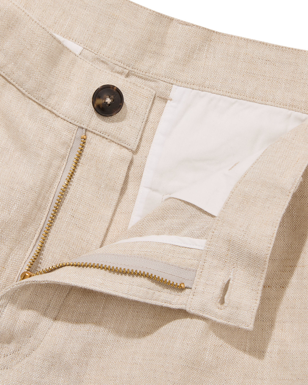 Linen Single Pleated Shorts Oatmeal