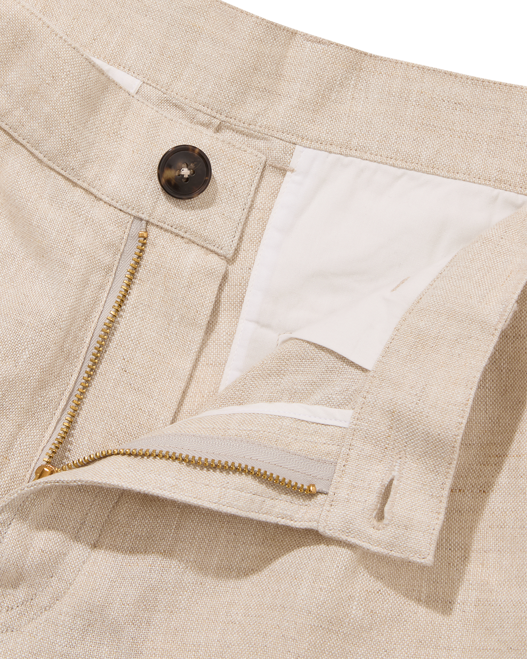 Linen Single Pleated Shorts Oatmeal