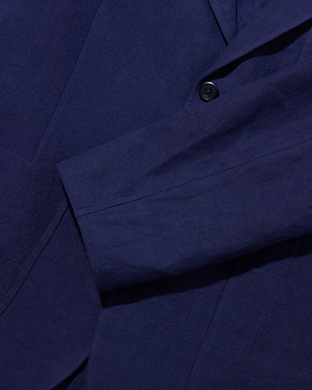 Laundered Linen Suit Jacket Navy Blue
