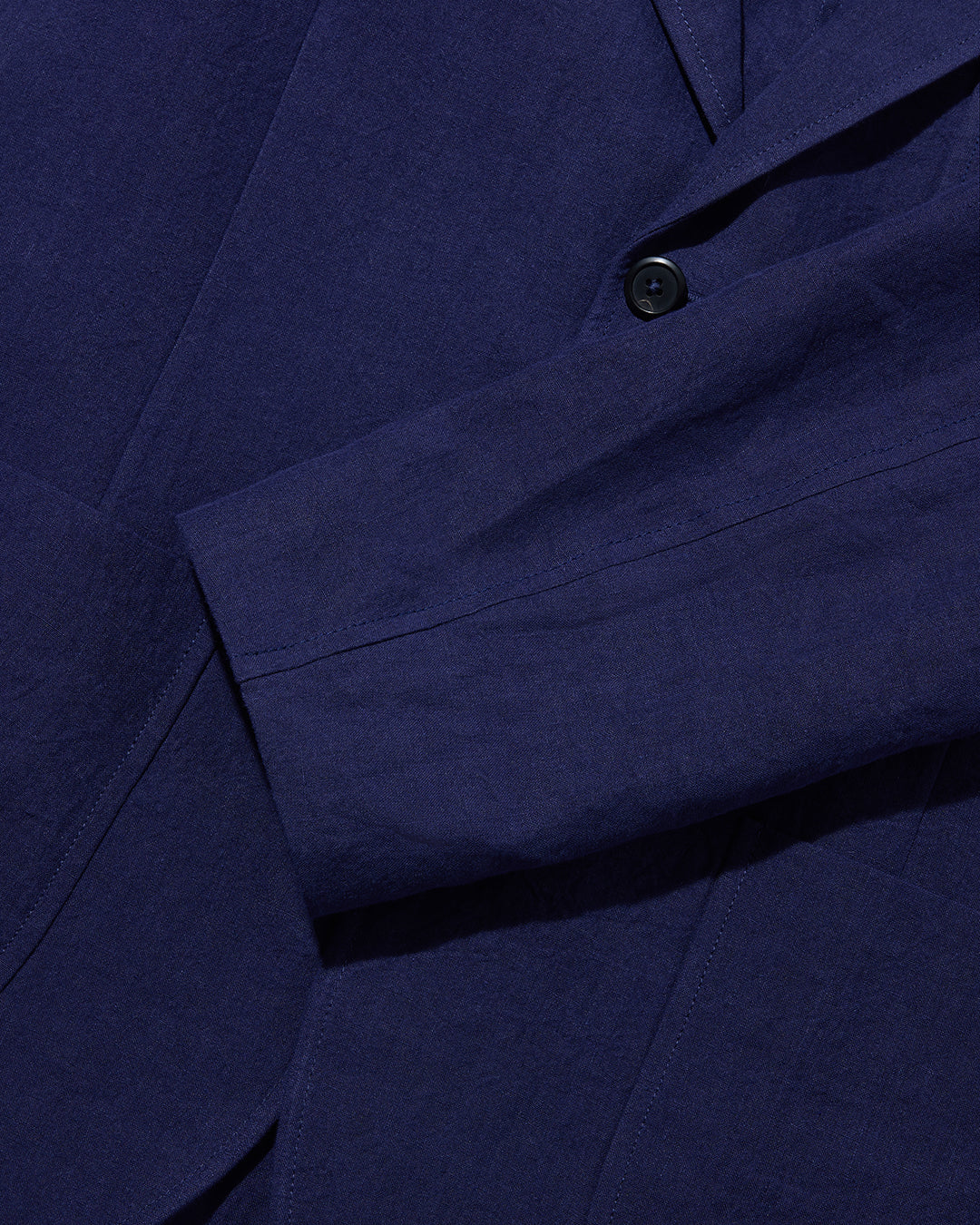Laundered Linen Suit Jacket Navy Blue