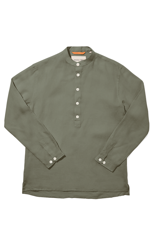 Linen Collarless Smock Laurel