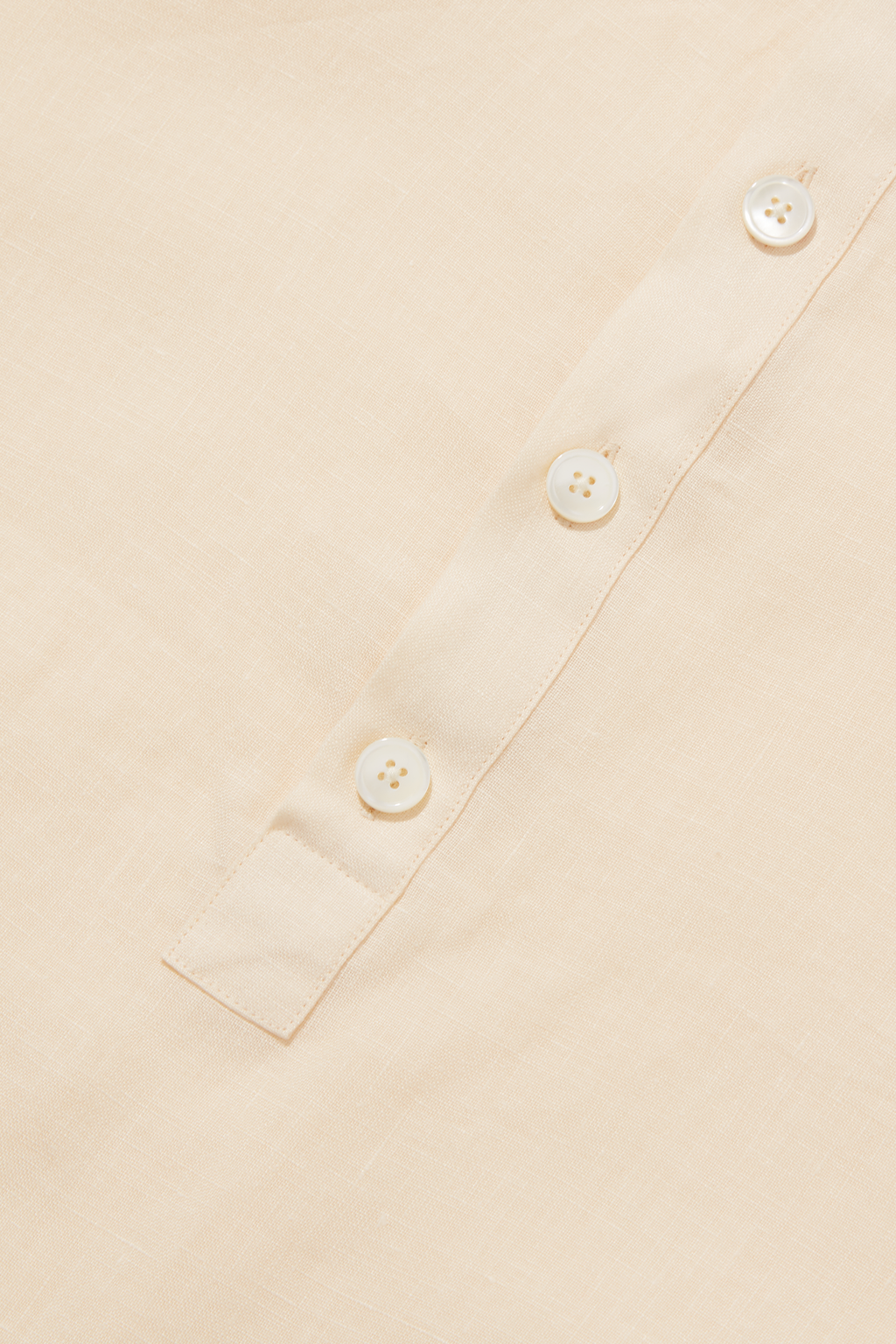 Linen Collarless Smock Cream