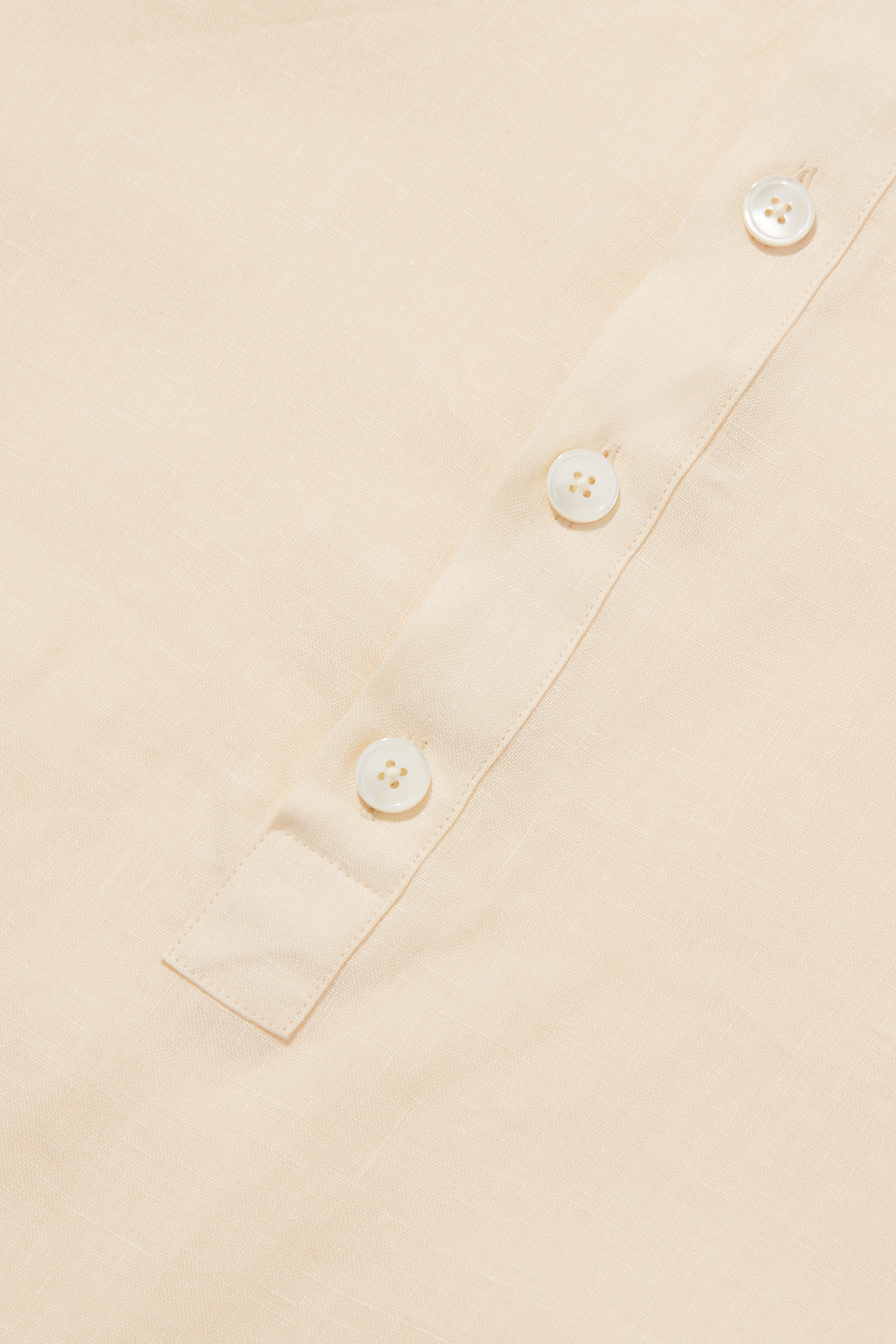 Linen Collarless Smock Cream