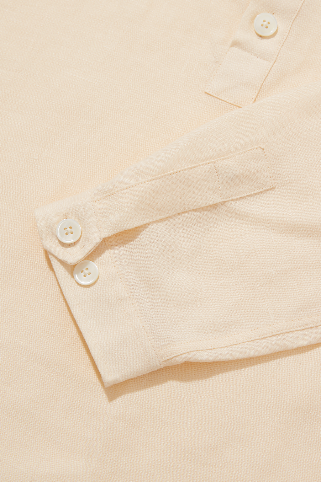 Linen Collarless Smock Cream