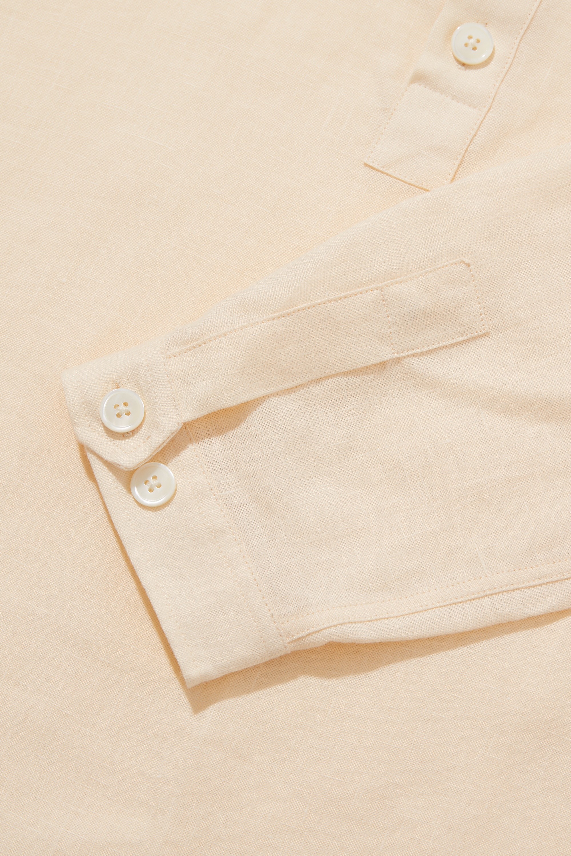 Linen Collarless Smock Cream