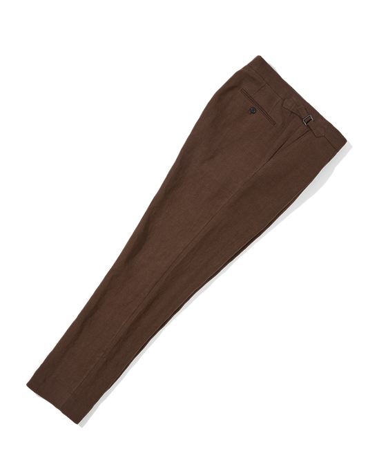Irish Linen Suit Trouser Tobacco Brown