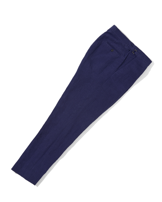 Laundered Linen Suit Trouser Navy Blue
