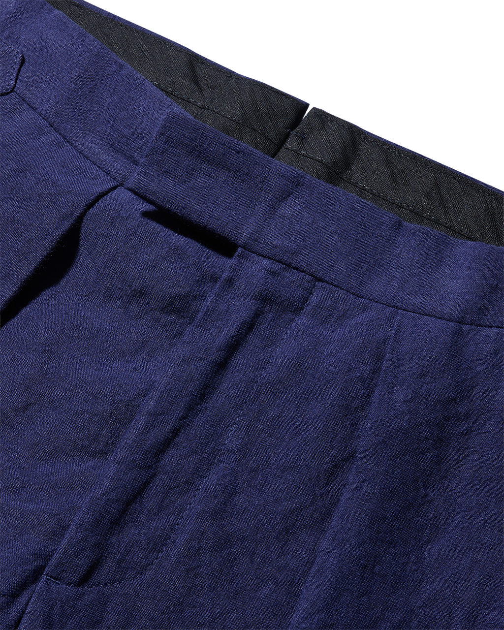 Laundered Linen Suit Trouser Navy Blue