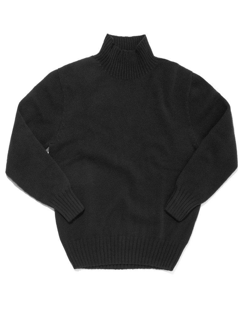 Super Geelong Mock Neck Melange Black