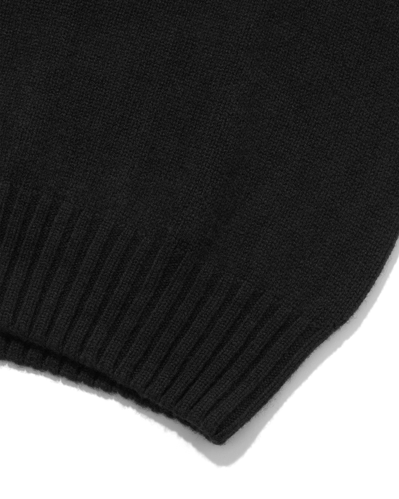 Super Geelong Mock Neck Melange Black