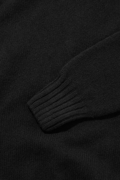 Super Geelong Mock Neck Melange Black