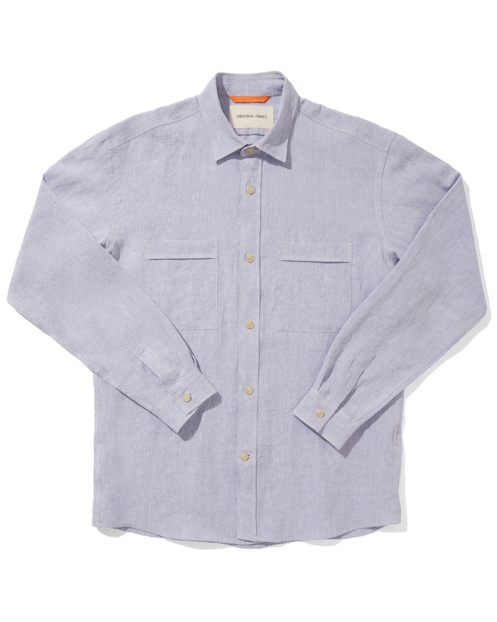 Linen Long Sleeve Utility Overshirt Thistle