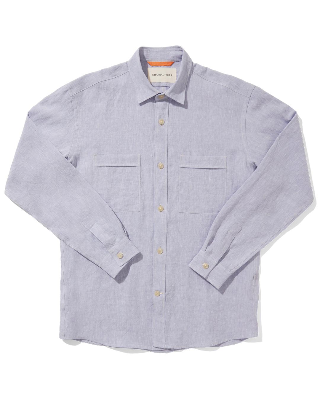 Linen Long Sleeve Utility Overshirt Thistle