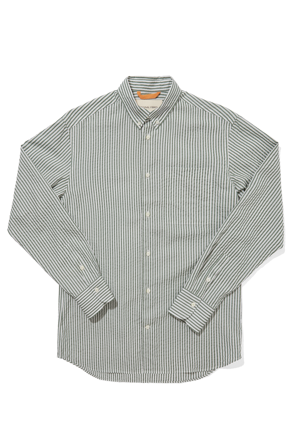 Tencel Button Down Signature Shirt Green Stripe