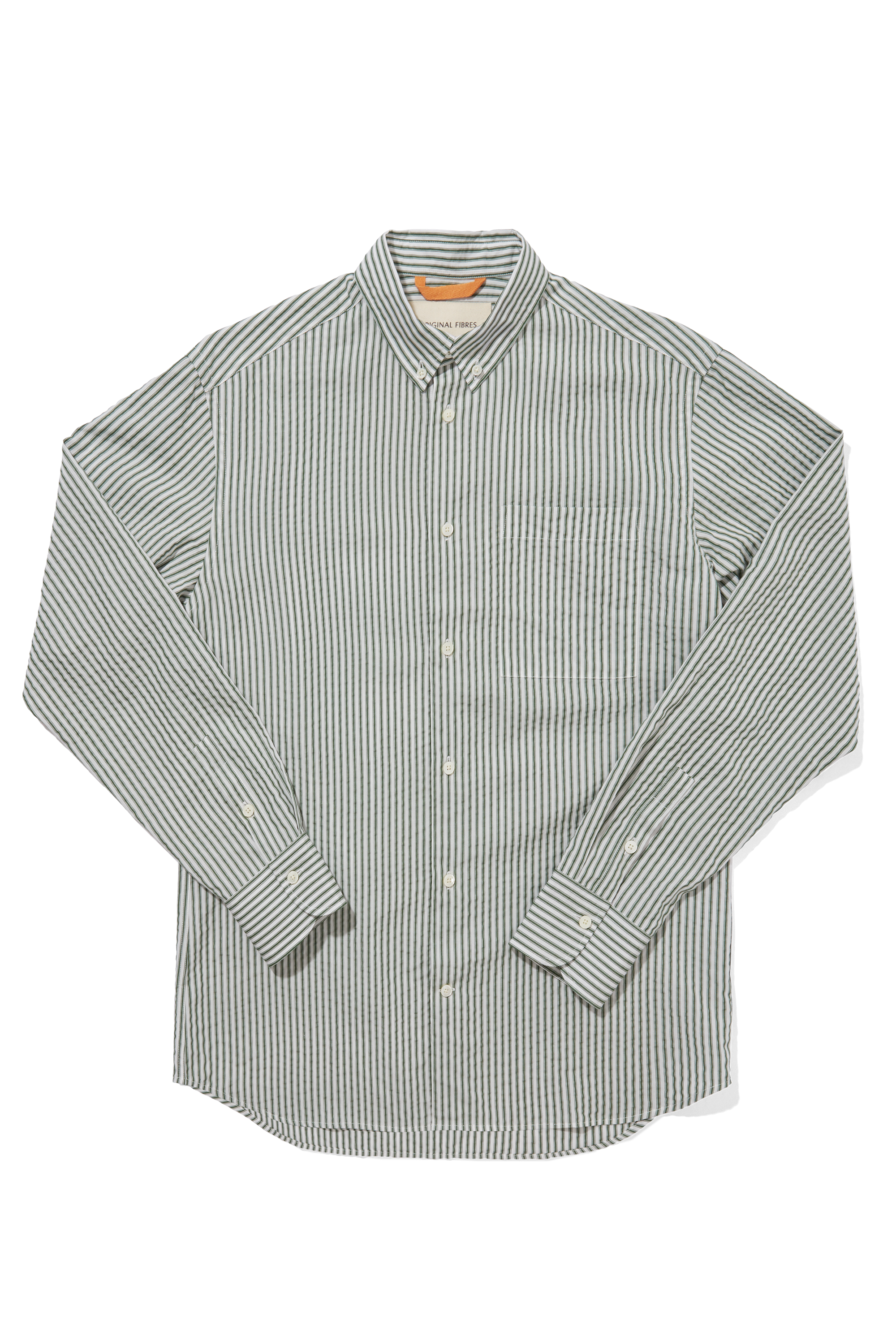 Tencel Button Down Signature Shirt Green Stripe