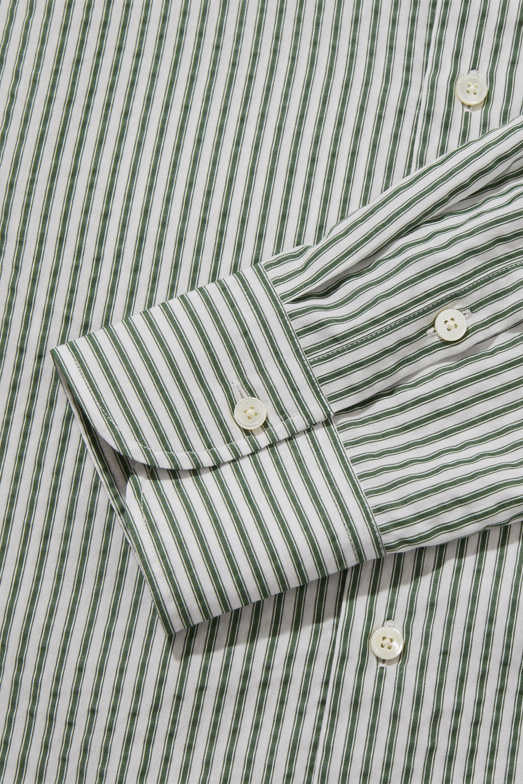 Tencel Button Down Signature Shirt Green Stripe
