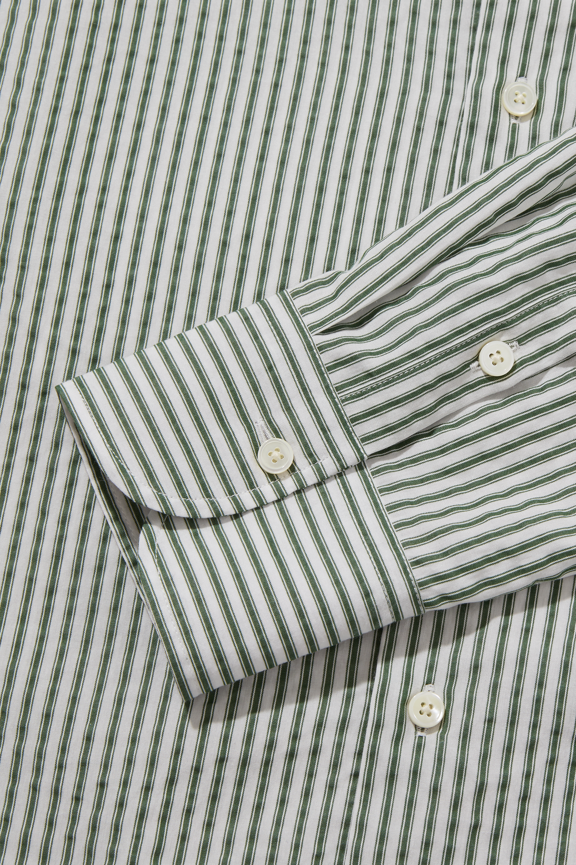 Tencel Button Down Signature Shirt Green Stripe