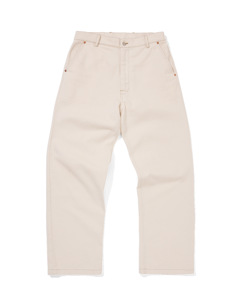 Organic Denim Wide Leg Jeans Ecru