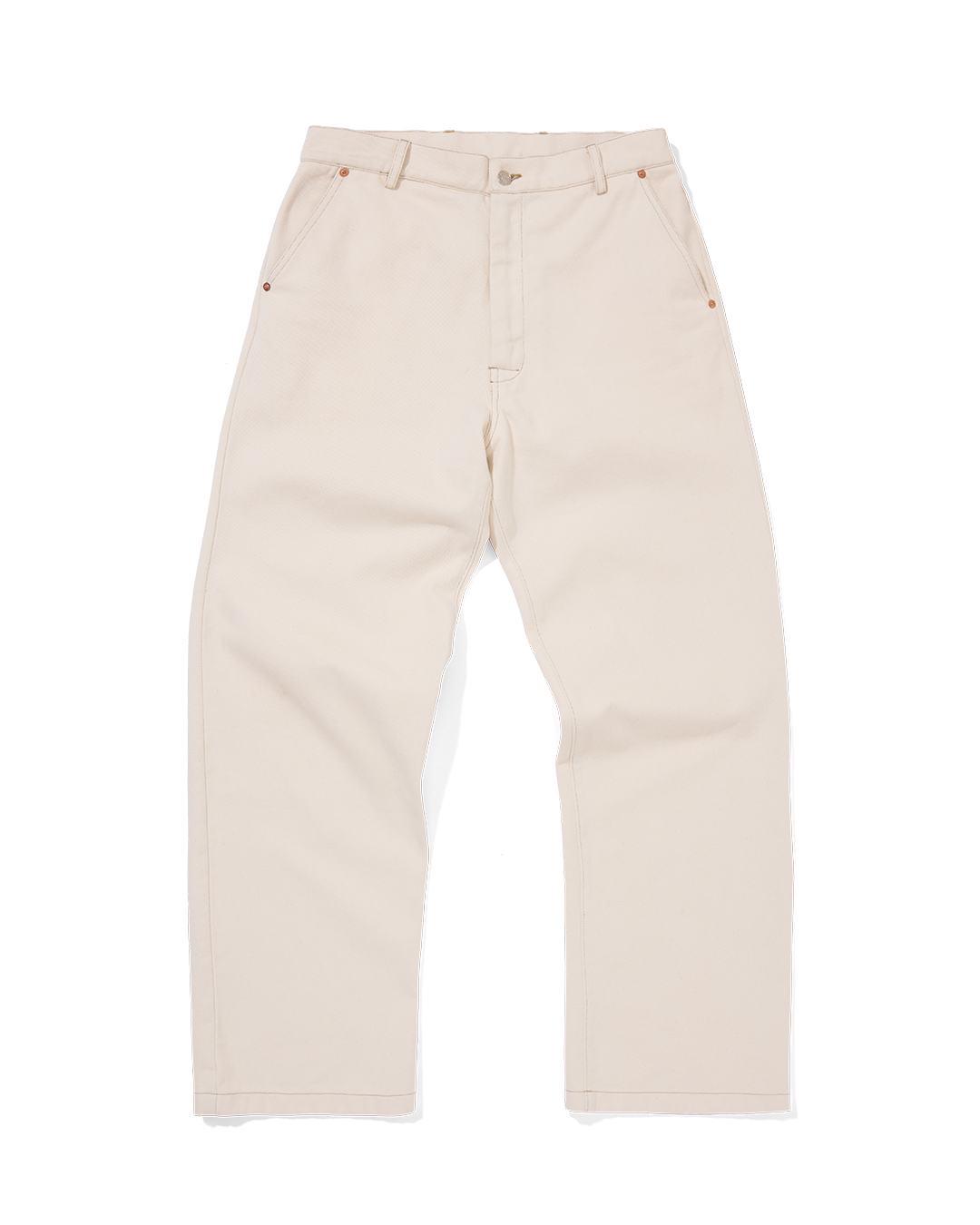 Organic Denim Wide Leg Jeans Ecru