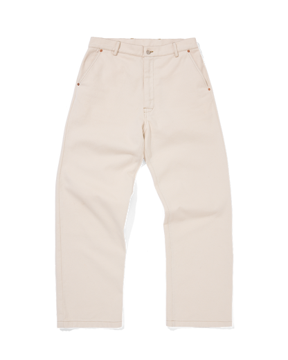 Organic Denim Wide Leg Jeans Ecru